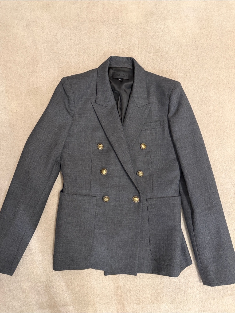 Nili Lotan Nathalia Double Breasted Wool-Twill Blazer - Picture 3 of 7